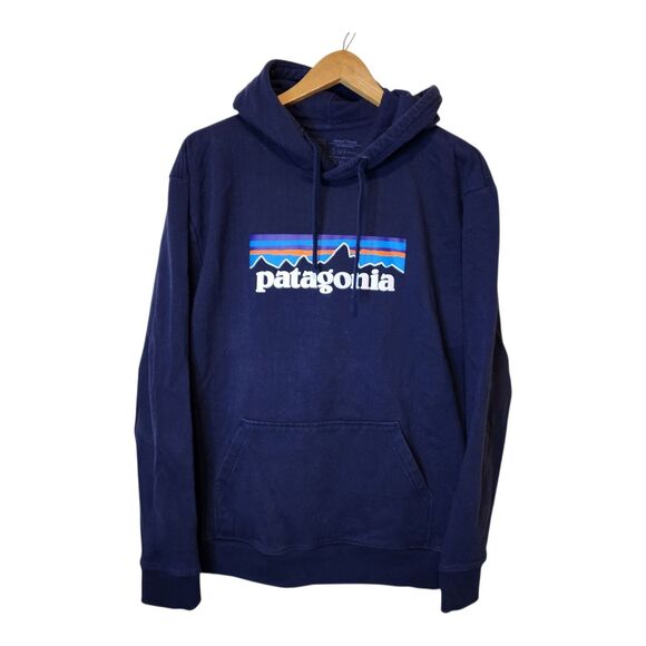 Patagonia Hoodie Sweatshirt Mens Large Blue P6 Logo Uprisal Pullover Gorpcore - Picture 1 of 9